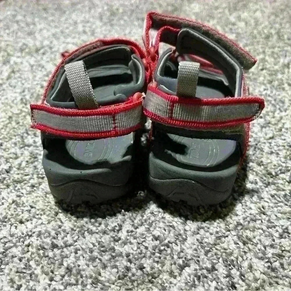 Teva Tanza Youth Sandals Size 4 Unisex Red Hook & Loop Water Shoe 1093489Y - Picture 5 of 9